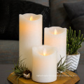 D8 H10 pillar ivory holiday led candle flameless